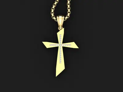 High Cross Pendant Light Gold 18K 3CP008 3D print model