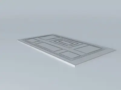 Door wooden floor with four windows 3D model