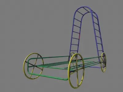 Old Climber On Wheels Low-poly 3D model