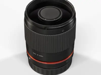 Rokinon Reflex 300mm f6-3 ED UMC CS Lens Low-poly 3D model