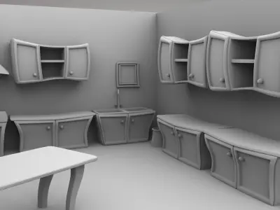 cartoon  room  3D model