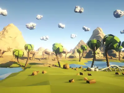  Low Poly Desert Egypt Full Packs Low-poly 3D model