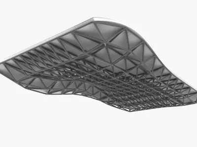 Wavy Space Truss Ceiling 3D model