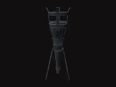 Medieval Torch V01 Low-poly 3D model