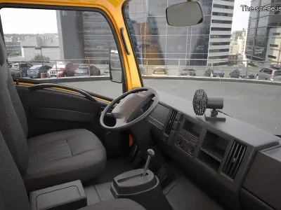  Yellow Truck Crane Manipulator ISUZU NPR 