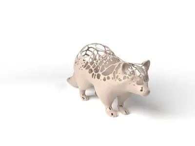 Raccoon Dust Voronoi Low-poly 3D model
