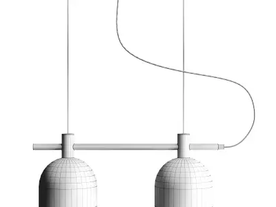 EULUNA Hanging lamp Nanu made of metal light gray 3D model