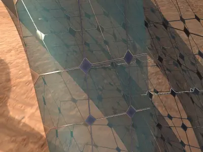 Sci fi Tower Glass Cage 3D model