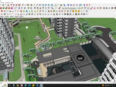 Interactive spaces in Apartments SketchUp model Master plan 3D model