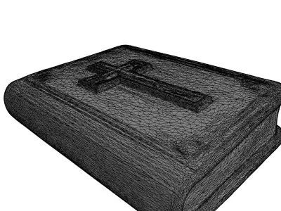 Ornate Holy Bible with Golden Cross Low-poly 3D model