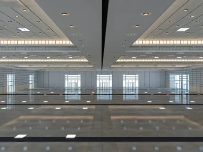 Exhibition Hall 13 interior and exterior 3D model
