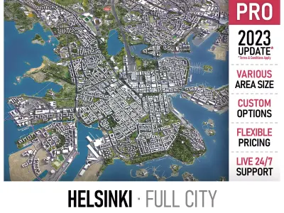 Helsinki Low-poly 3D model