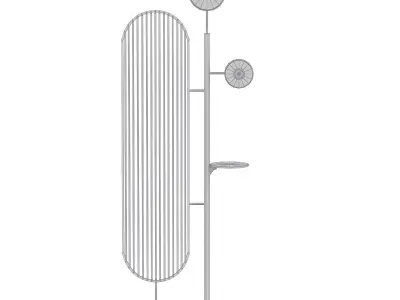 HELMA floor lamp with base and two circular lights 3D model