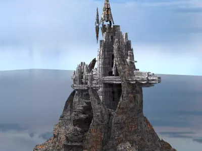 Crystal Tall Walkway Cliff 3D model