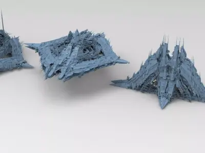 Cyberpunk magma oil rig fountain series 1  3D model