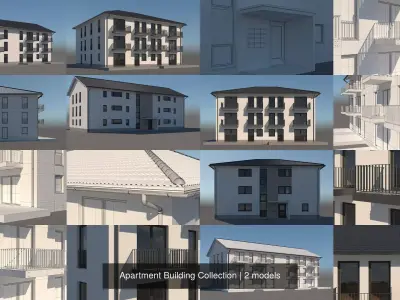 Apartment Building Collection 3D Model Pack