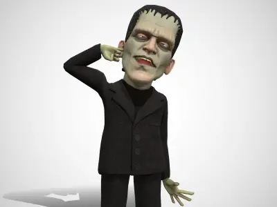 Cartoon Frankenstein rigged animated low poly Low-poly 3D model