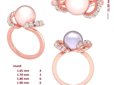 Diamond Ring for Women 3D print model 35