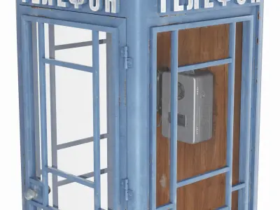 Clean Telephone booth with payphone AMT 69 3D model