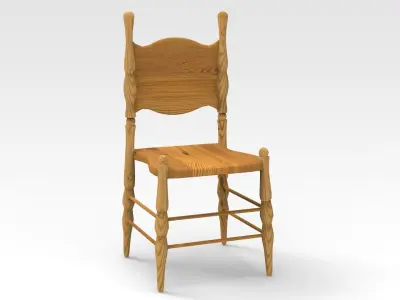 Wooden Armed Chair 3D model