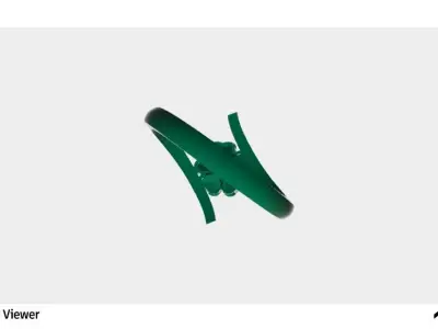 Women Ring with Flower Design with a Round Cut Center Stone 3D print model