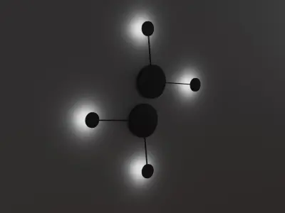 Loft wall lamp made of matte plastic and metal Low-poly 3D model