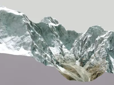 Mountain landscape Thulagi Chuli Himalayas Nepal  3D model