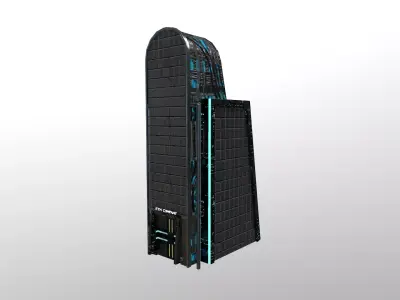 Cyberpunk City - Building 21 - ETH Skyscrape Low-poly 3D model