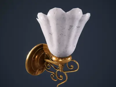 Wall lamp victorian  HDRP Low-poly 3D model