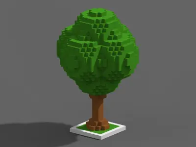 Tree Voxel - 4 Low-poly 3D model