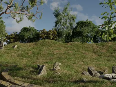 3D realistic Stylized landscape model  Low-poly 3D model