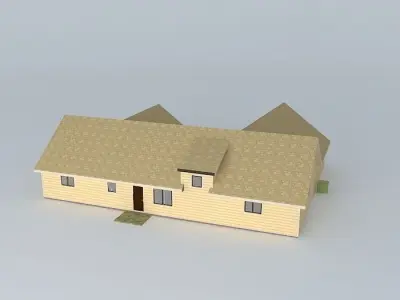 House with Finished Attic Free 3D model