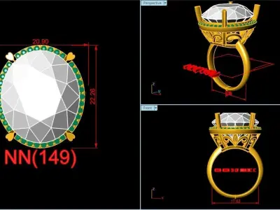 women ring 82 3D print model
