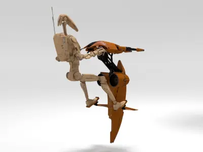 Star Wars - Battle Droid with STAP 3D model