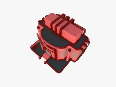 SciFi Bank A05 Red - Sci Fi Exterior Design Low-poly 3D model