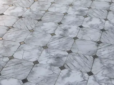 Aged marble tiles PBR Material Texture