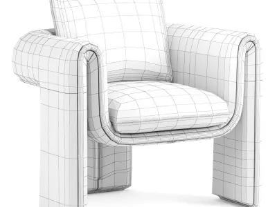 Floria Velvet Chair 3D model