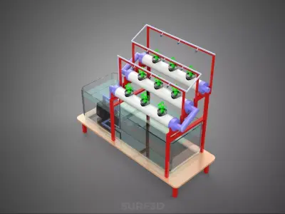 PLANT CULTIVATION HYDROPONIC WATER CYCLE TANK PUMP NOZZLE SPRAY 3D model