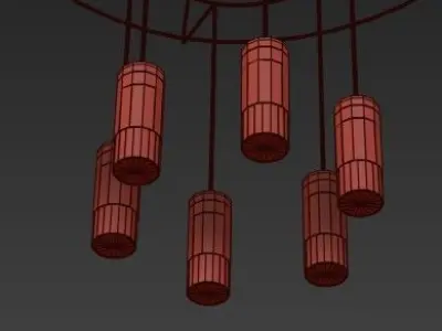 Wireflow light fixtures hanging from wall 3D model