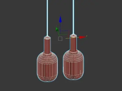 IRIC 2 glass pendant lamp - gold 3D model