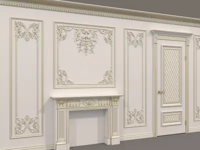 Wall Molding in Classic French style 30 3D model