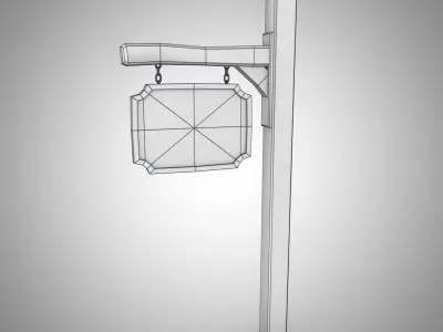 Medieval signboard Low-poly 3D model purchase