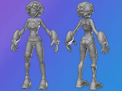 Sci-fi Girl - basemesh high-poly sculpt  3D model