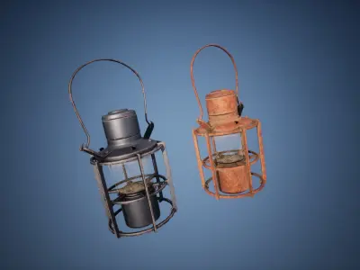 Lantern game ready Low-poly 3D model