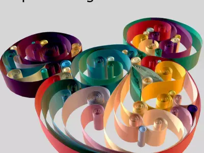 Paper Quilling Art Low-poly 3D model