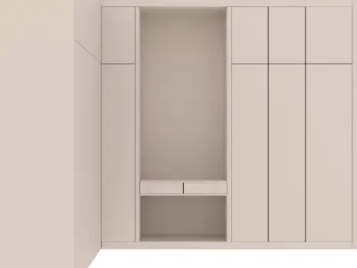 Modern Minimalist Wardrobe Interior Scene 3D model