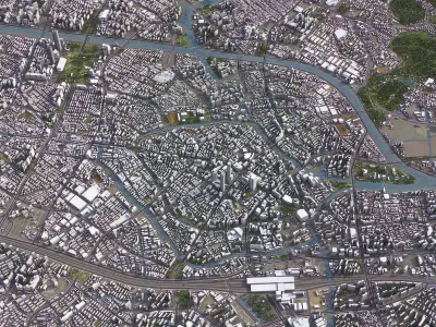 Wuxi - 3D City Model Low-poly 3D model