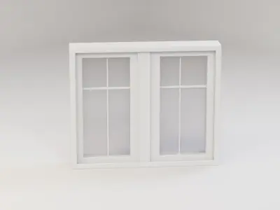 Picture Style Double Window Low-poly 3D model
