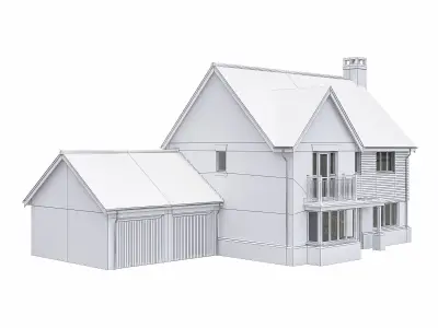 Neighborhood Houses P11 Low-poly 3D model