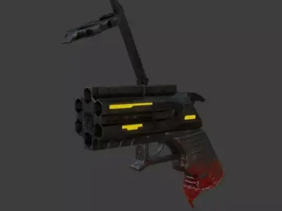 Sci-fi Revolver Low-poly 3D model